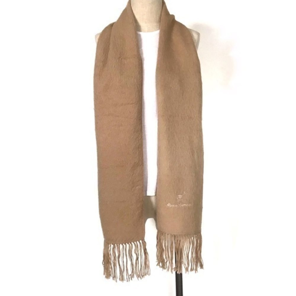 Alpaca Camargo Tan Fringe Scarf Made in Peru